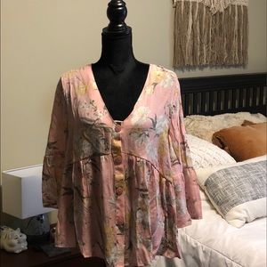 Mlle Gabrielle pink top size large